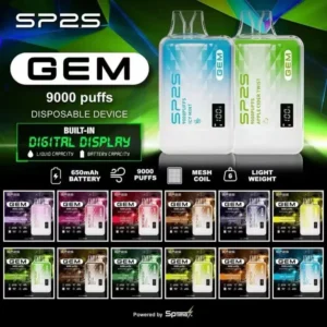 sp2 抛棄式9000口|gem一次性電子煙|可充電|液晶屏電亮顯示